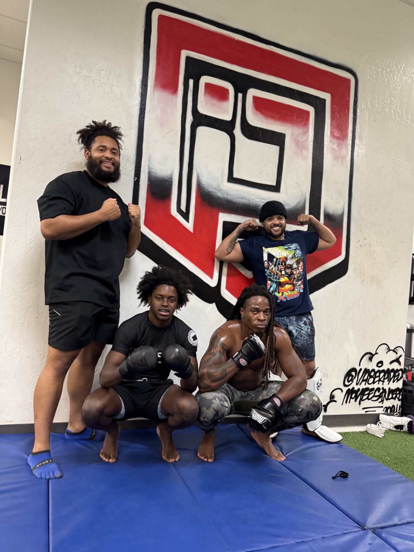 Stacey and training partners at Inferno Performance